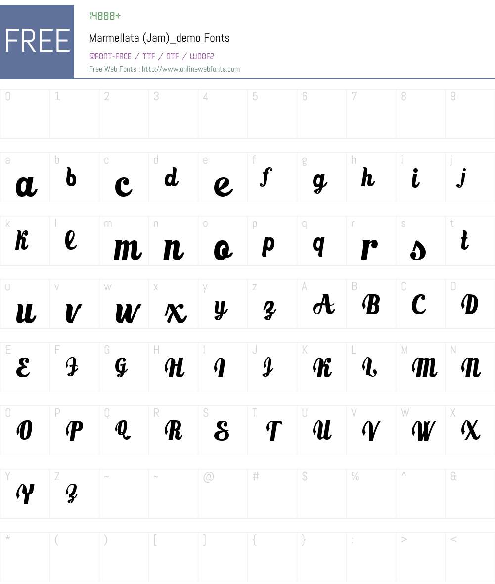 Marmellata (Jam)_demo Font Screenshots
