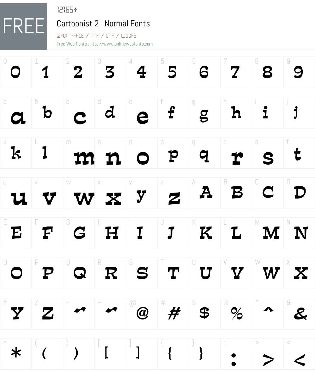 Cartoonist 2 Font Screenshots