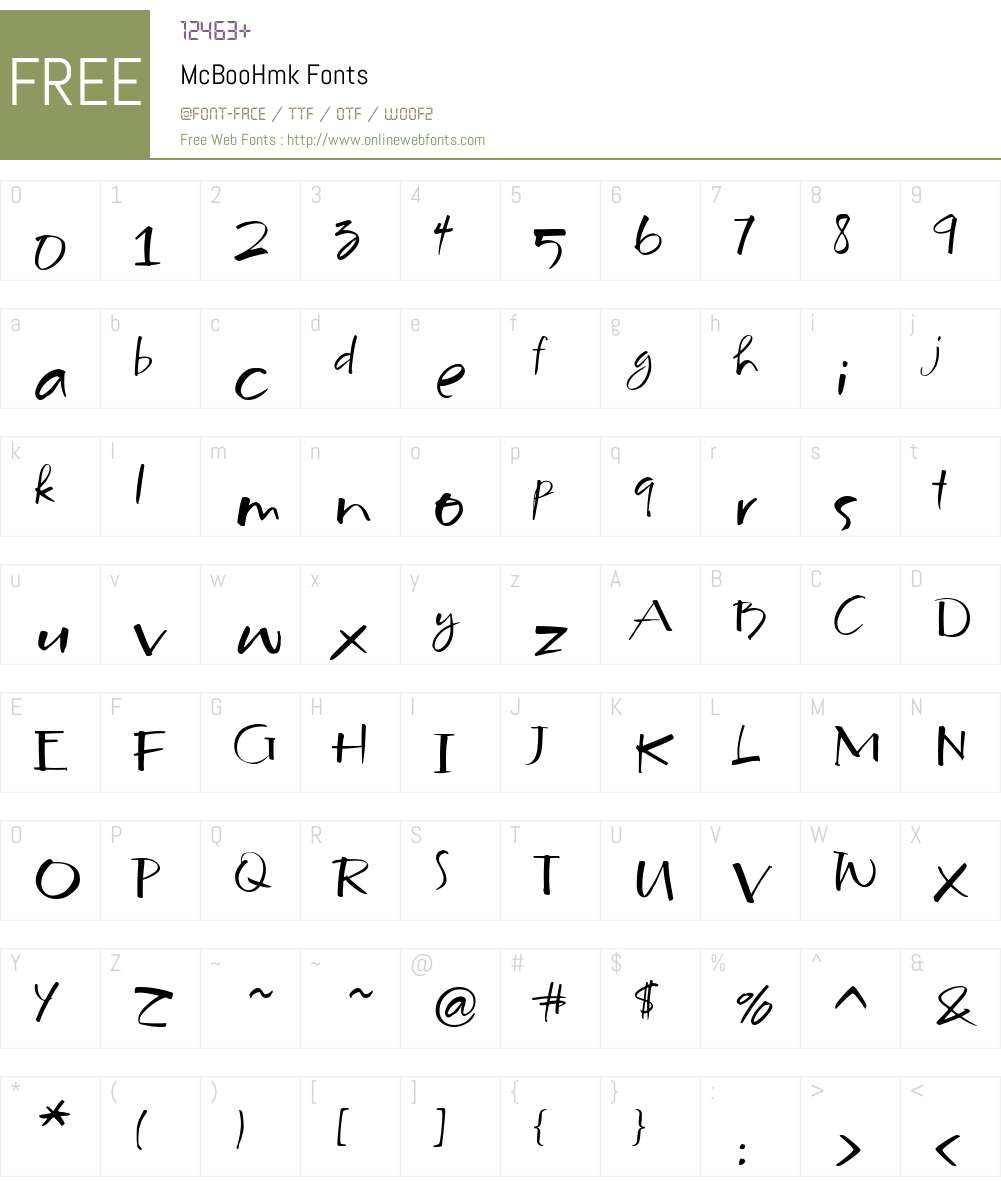McBooHmk Font Screenshots