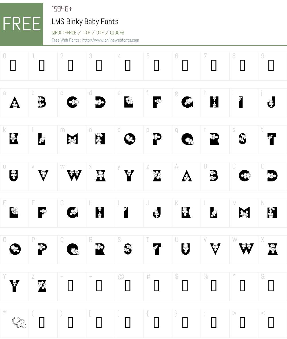 LMS Binky Baby Font Screenshots