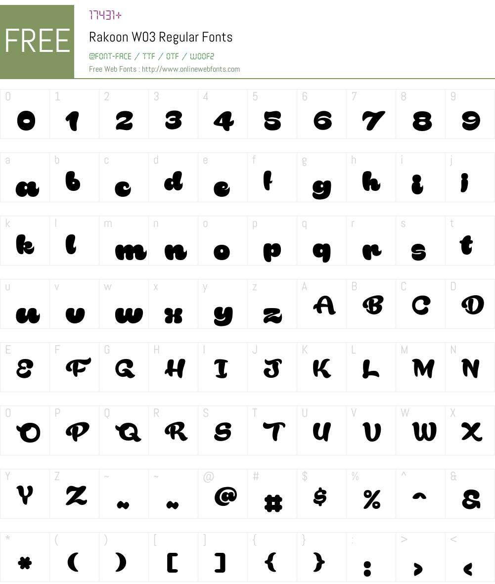 Rakoon Font Screenshots