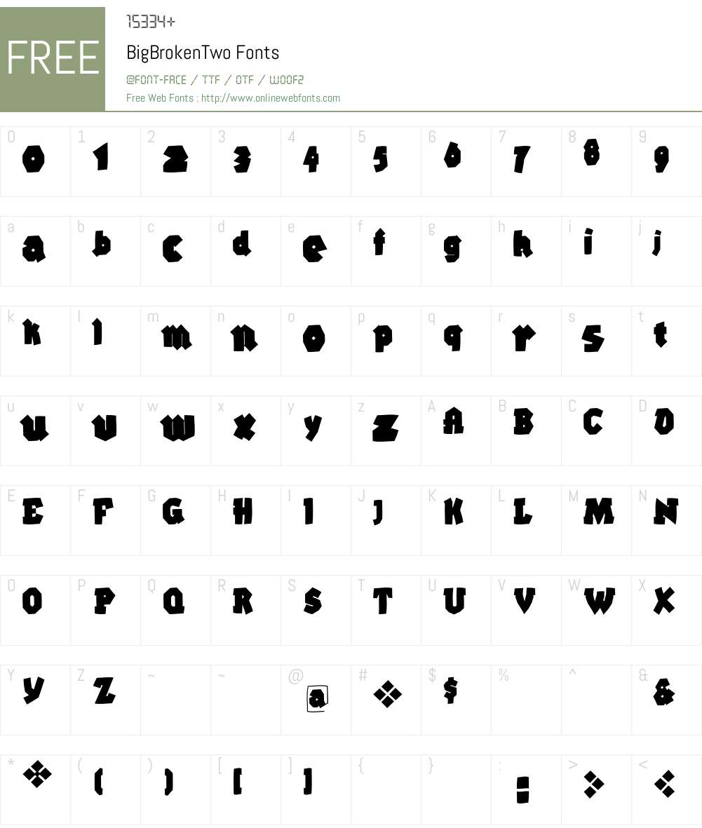 BigBrokenTwo Font Screenshots