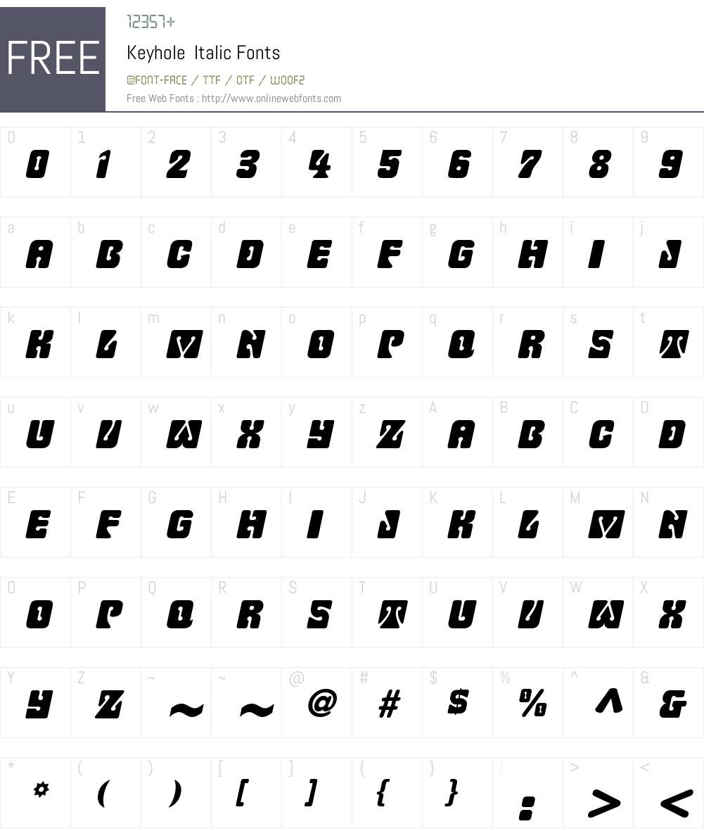 Keyhole Font Screenshots
