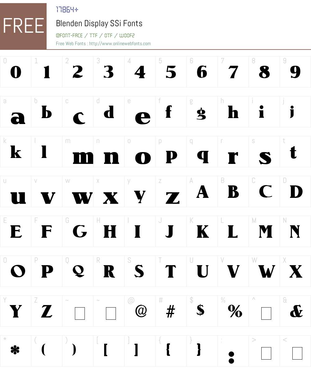 Blenden Display SSi Font Screenshots