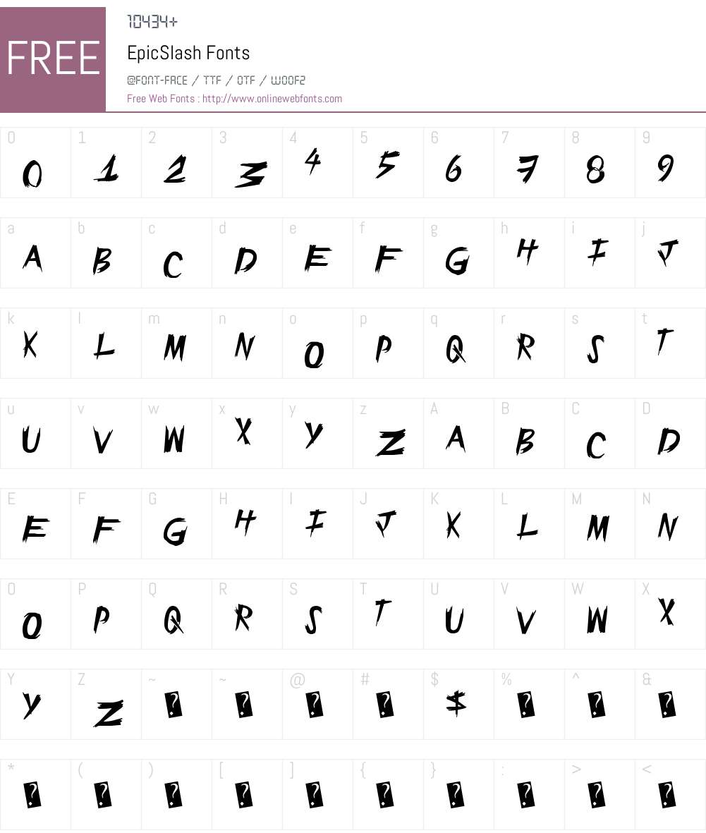 EpicSlash Font Screenshots