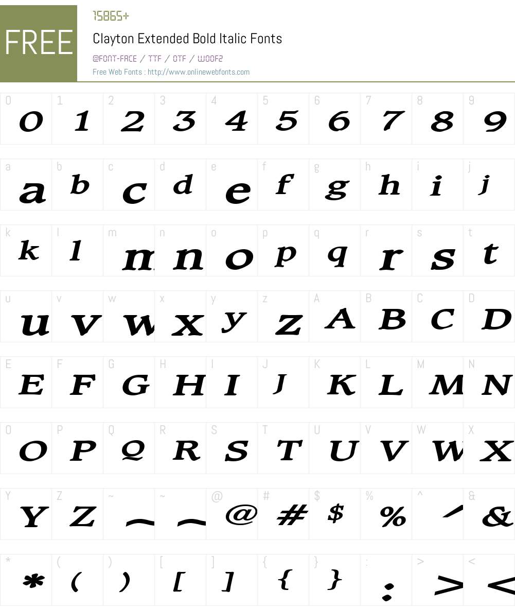 Clayton Extended Font Screenshots
