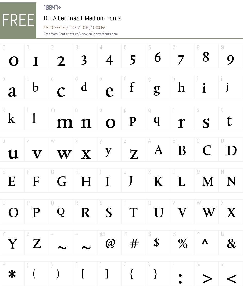 DTLAlbertinaST Font Screenshots