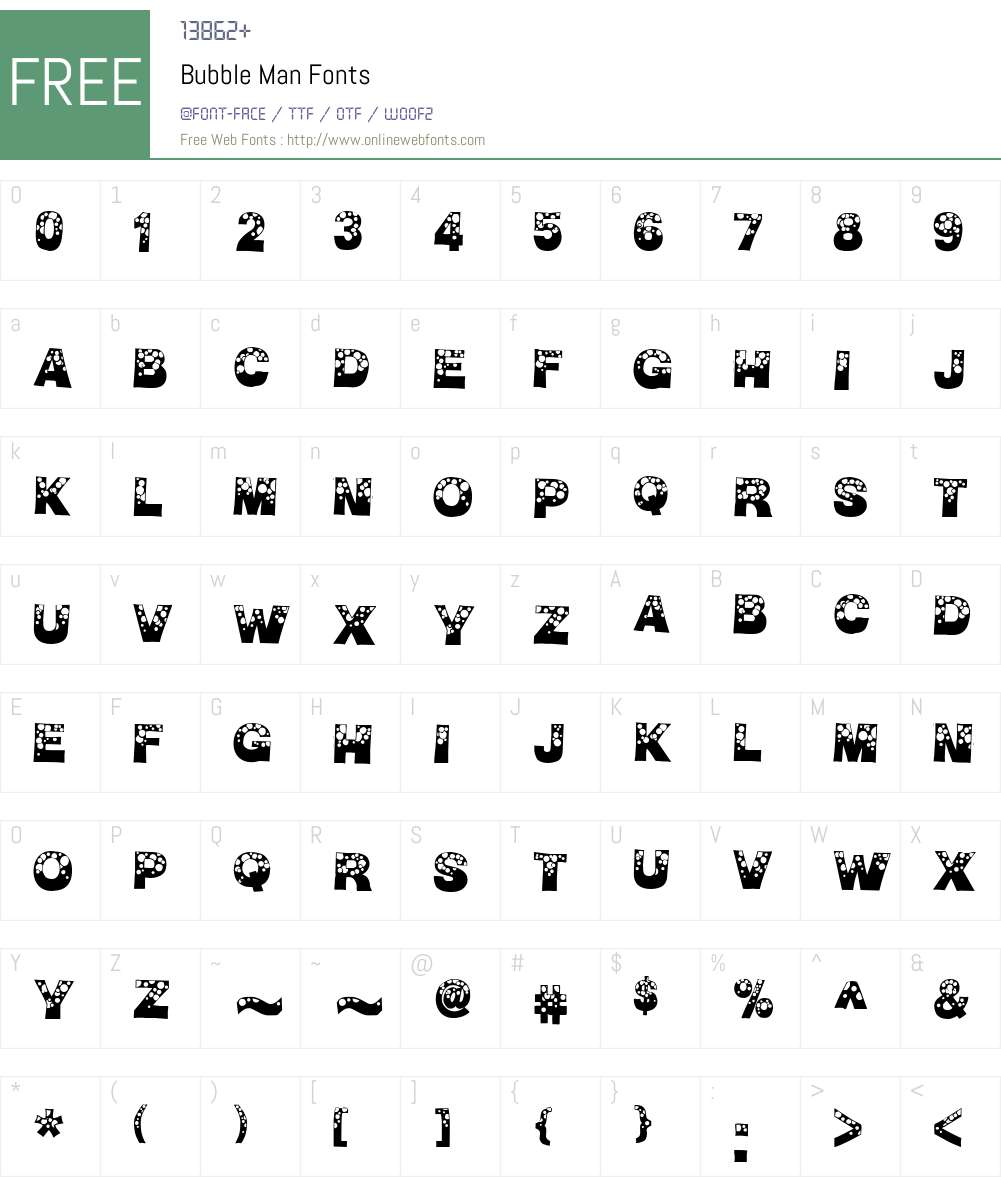 Bubble Man Font Screenshots