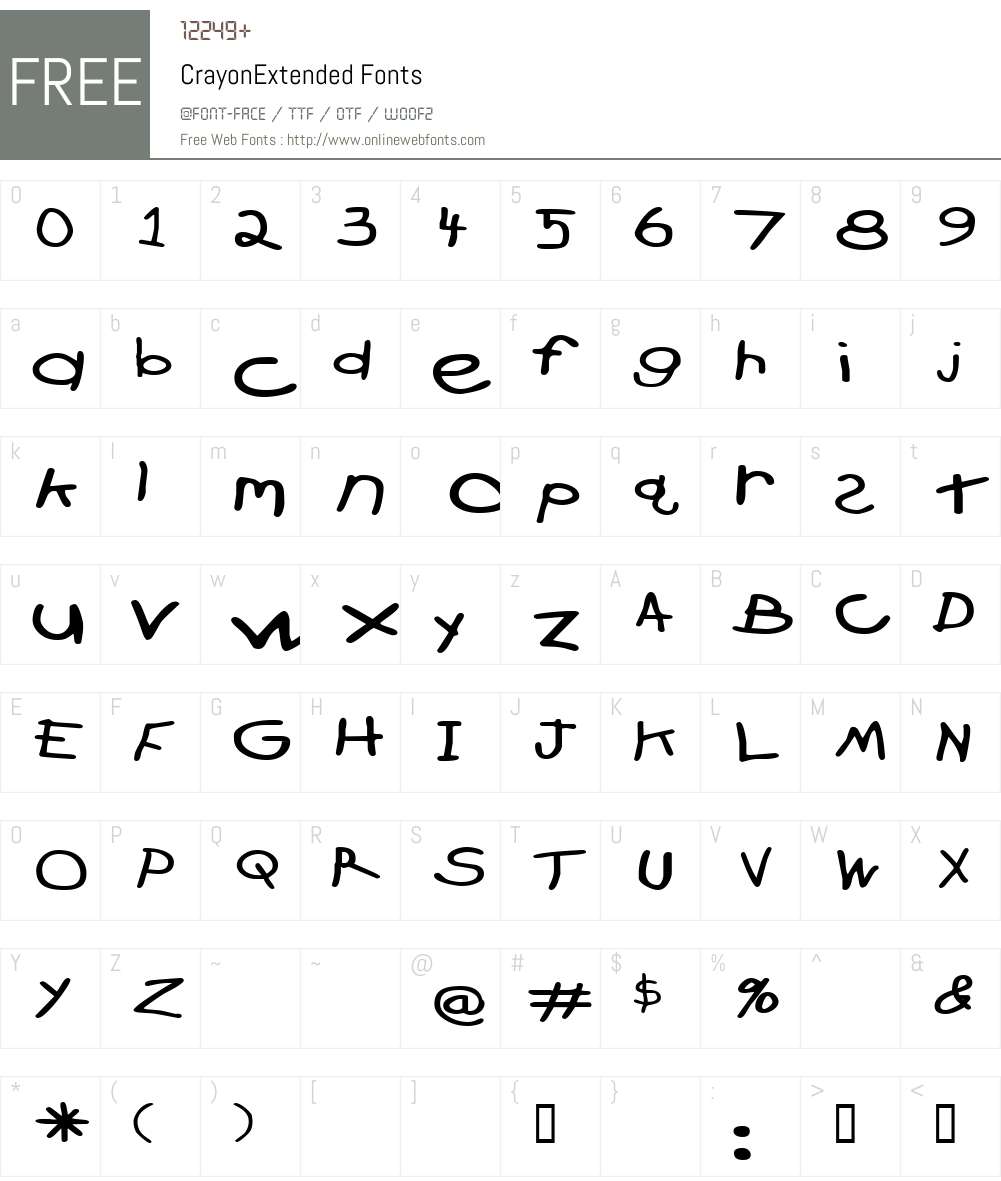 CrayonExtended Font Screenshots