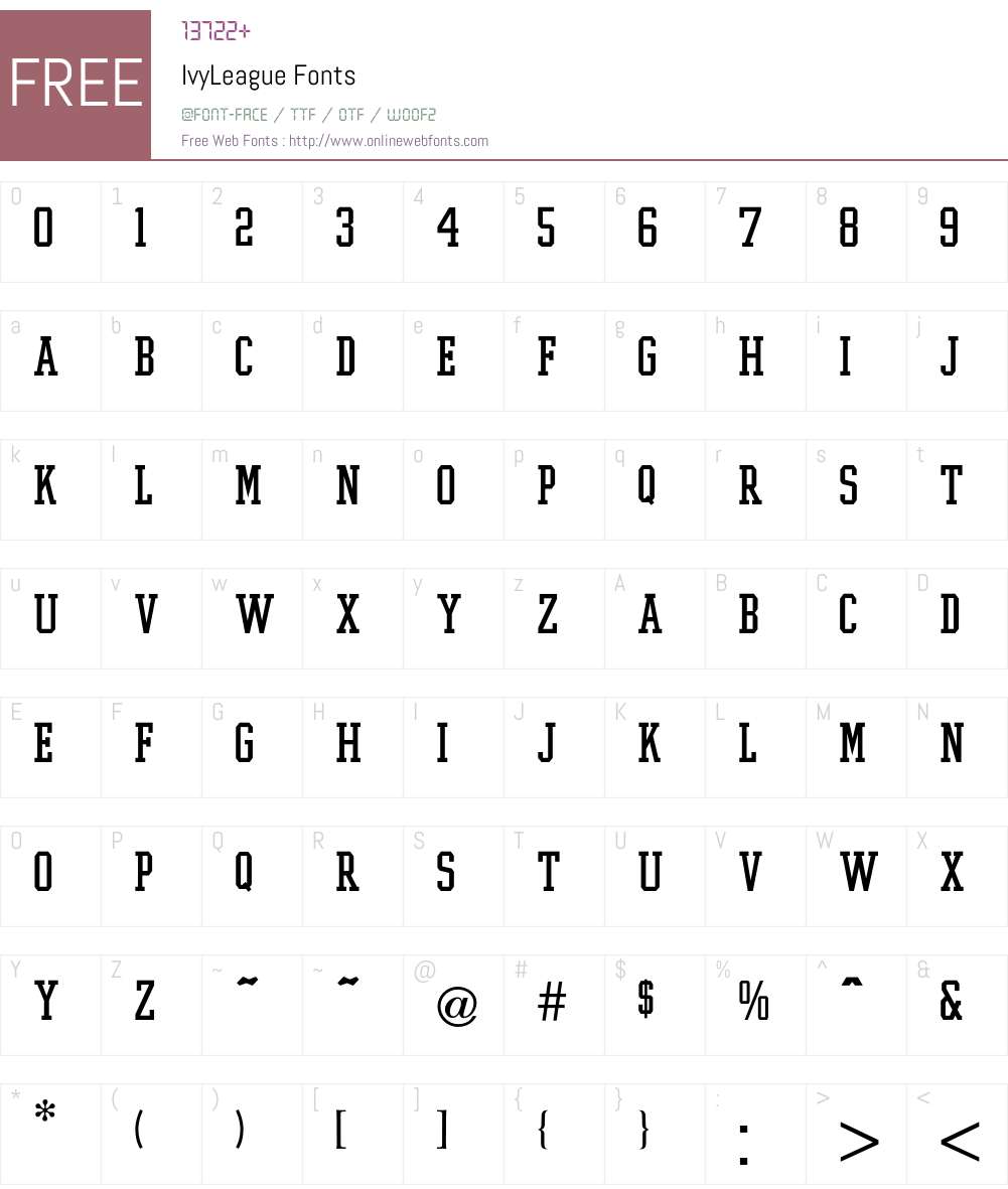 Ivy Font Screenshots