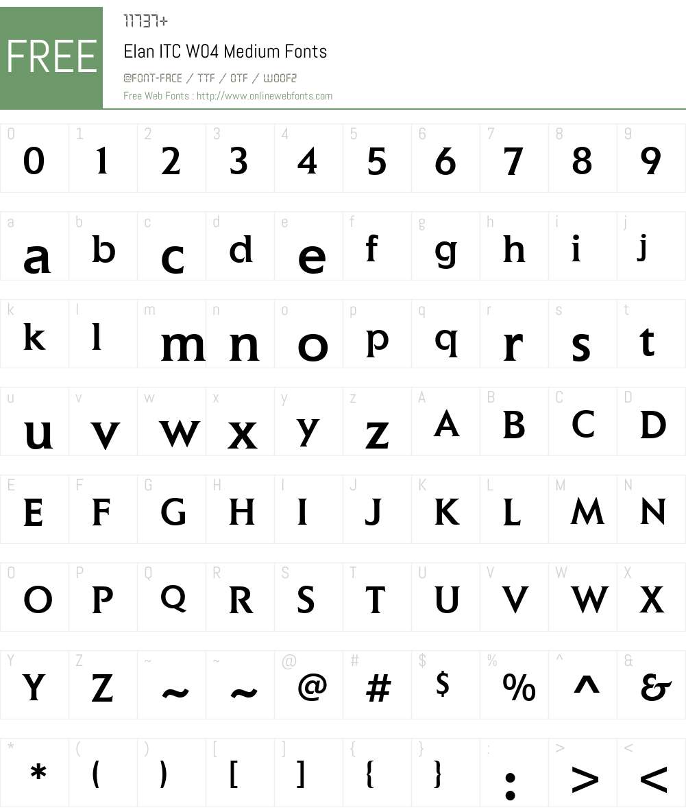 ITC Elan Font Screenshots