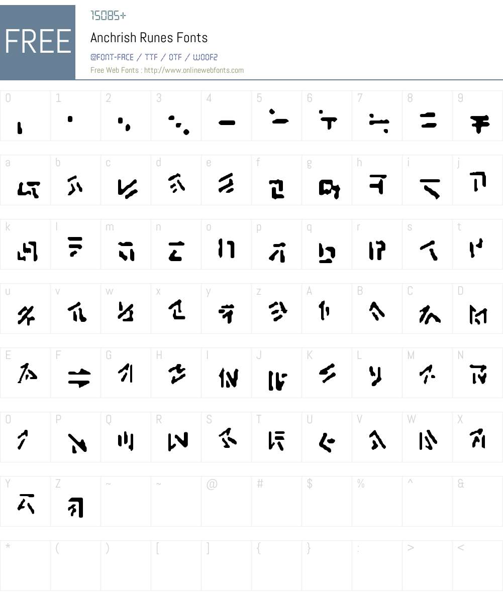 Anchrish Runes Font Screenshots