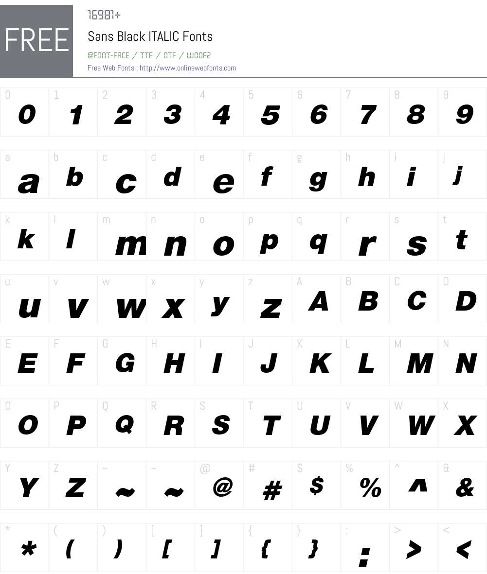 Sans Black Font Screenshots