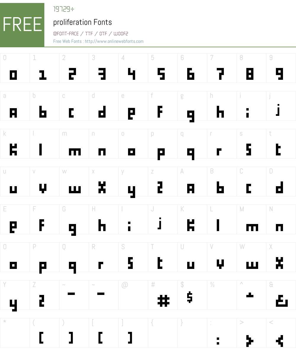 proliferation Font Screenshots