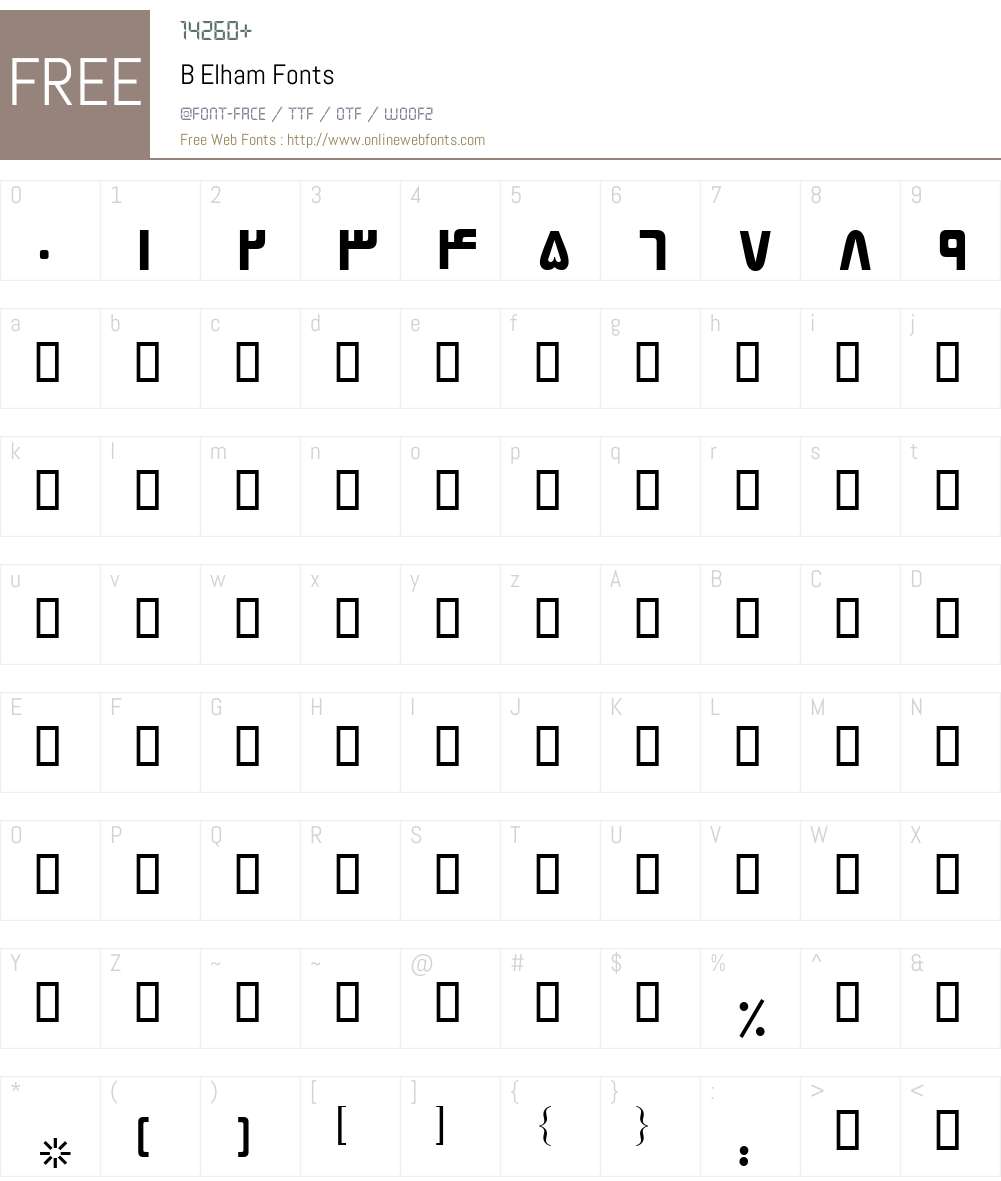 B Elham Font Screenshots