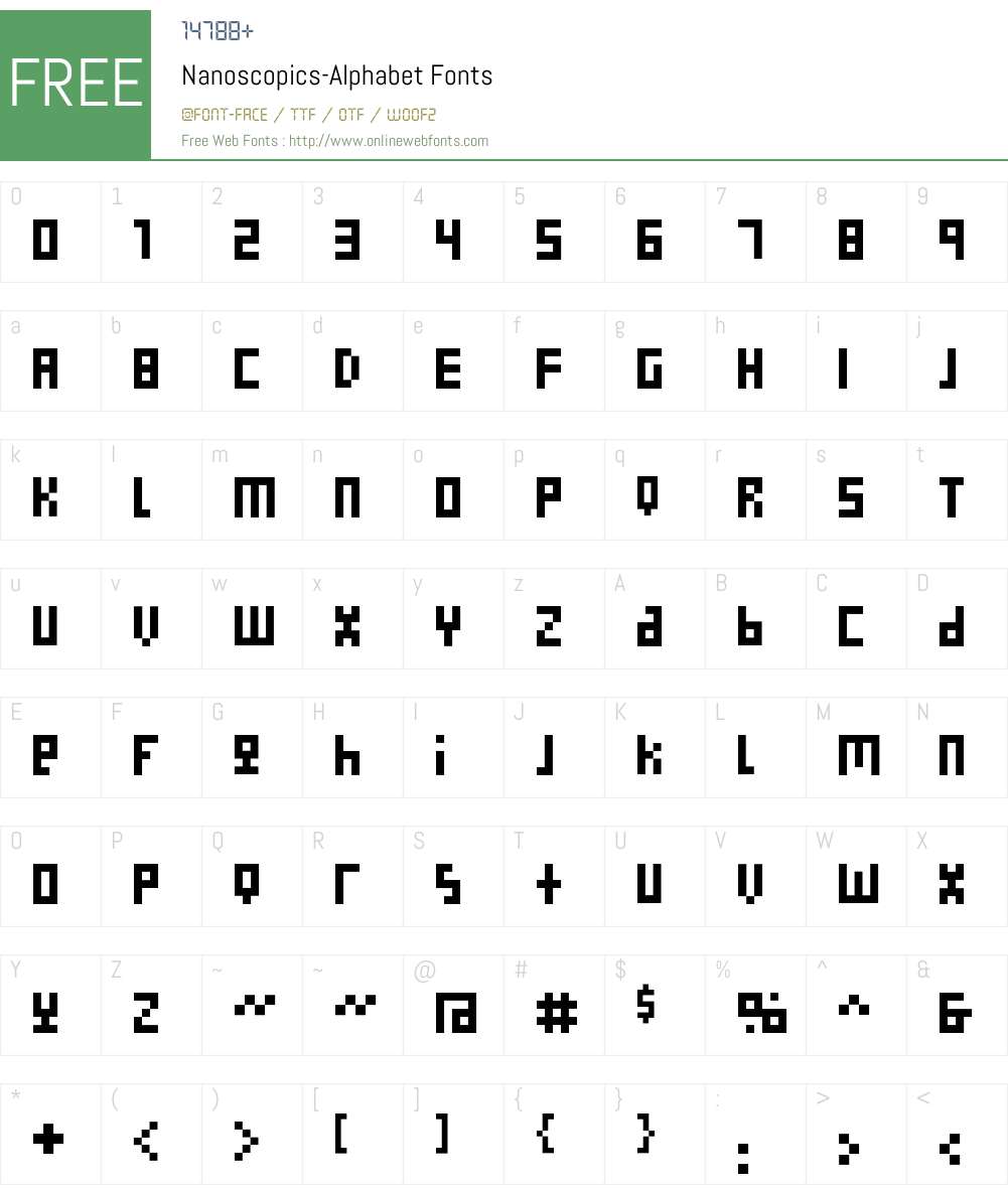 Nanoscopics Font Screenshots