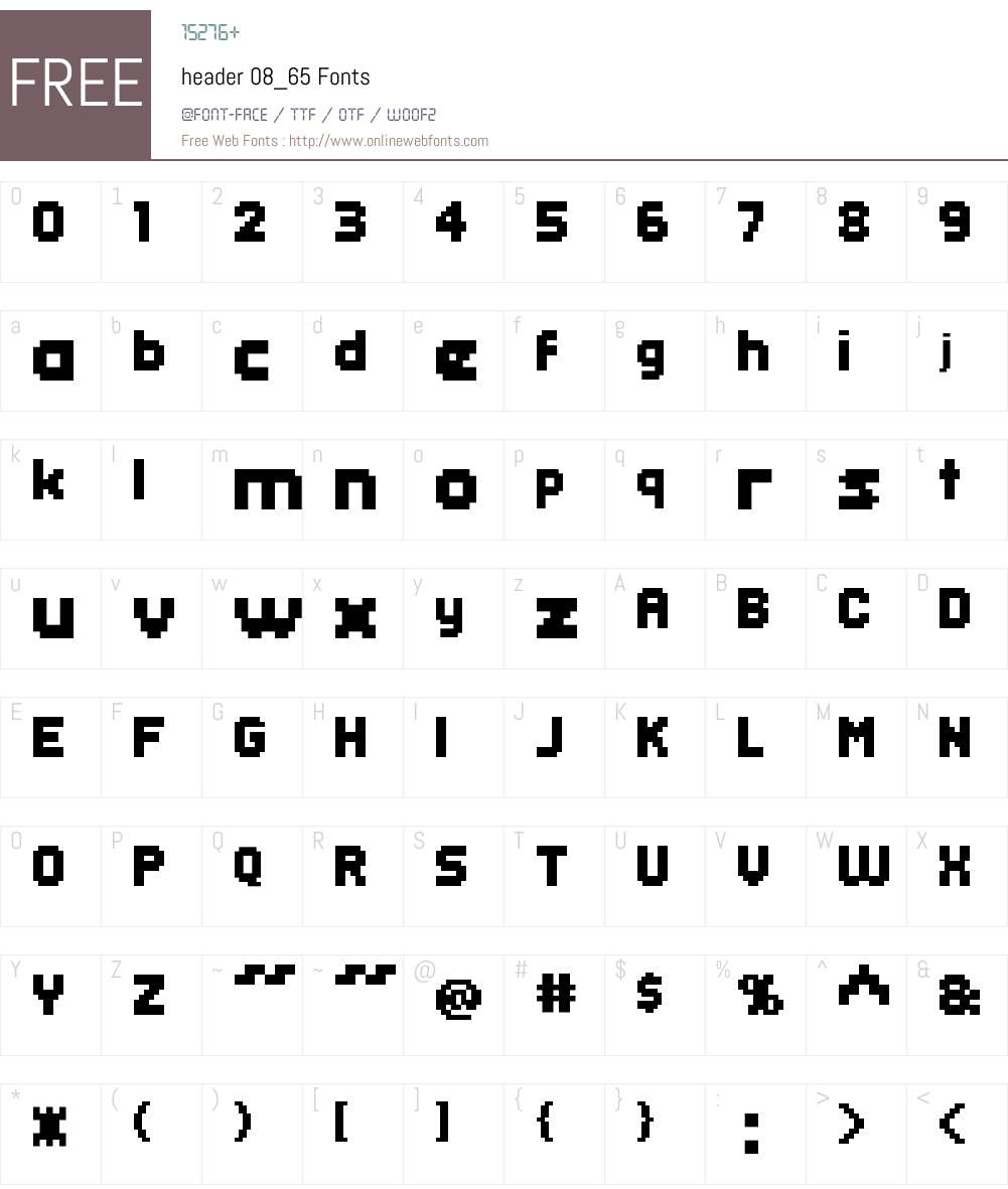 header 08_65 Font Screenshots