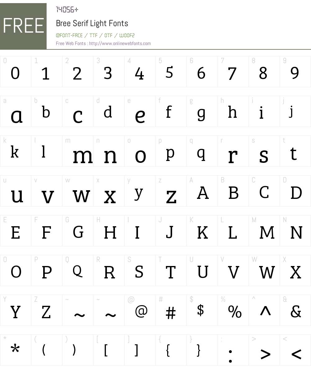 Bree Serif Lt Font Screenshots