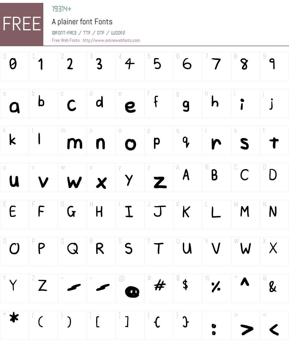 A plainer font Font Screenshots