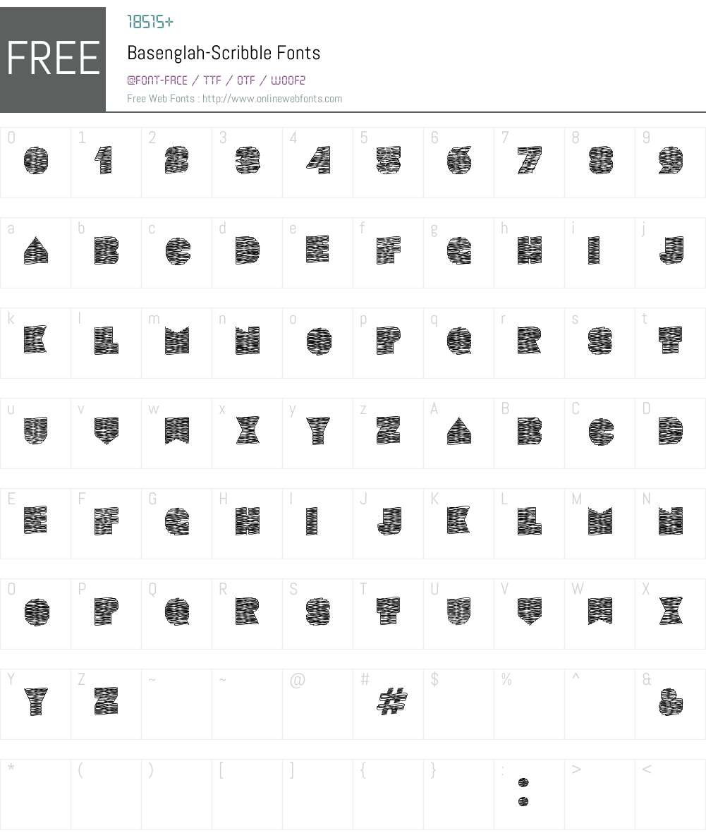 Basenglah Scribble Font Screenshots