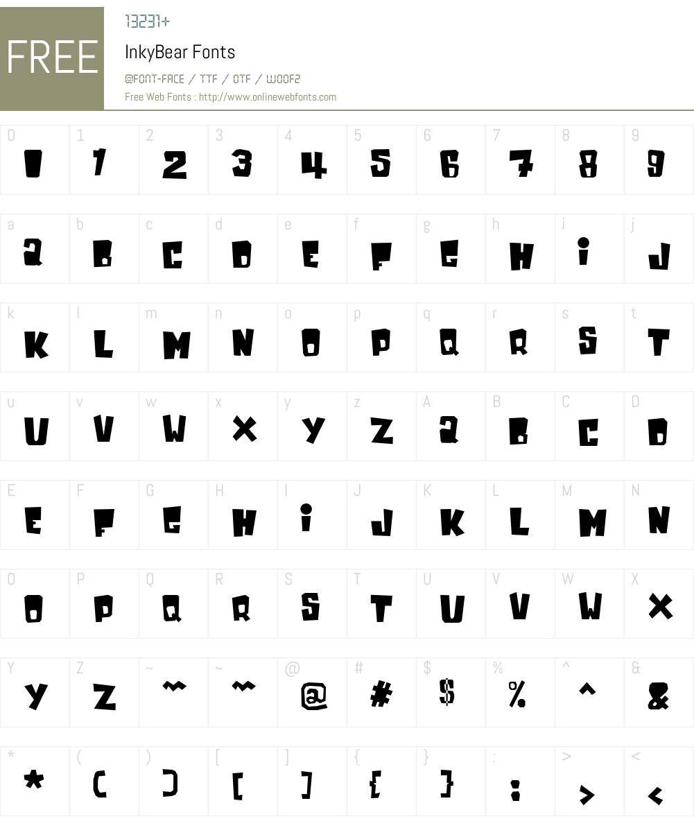 InkyBear Font Screenshots