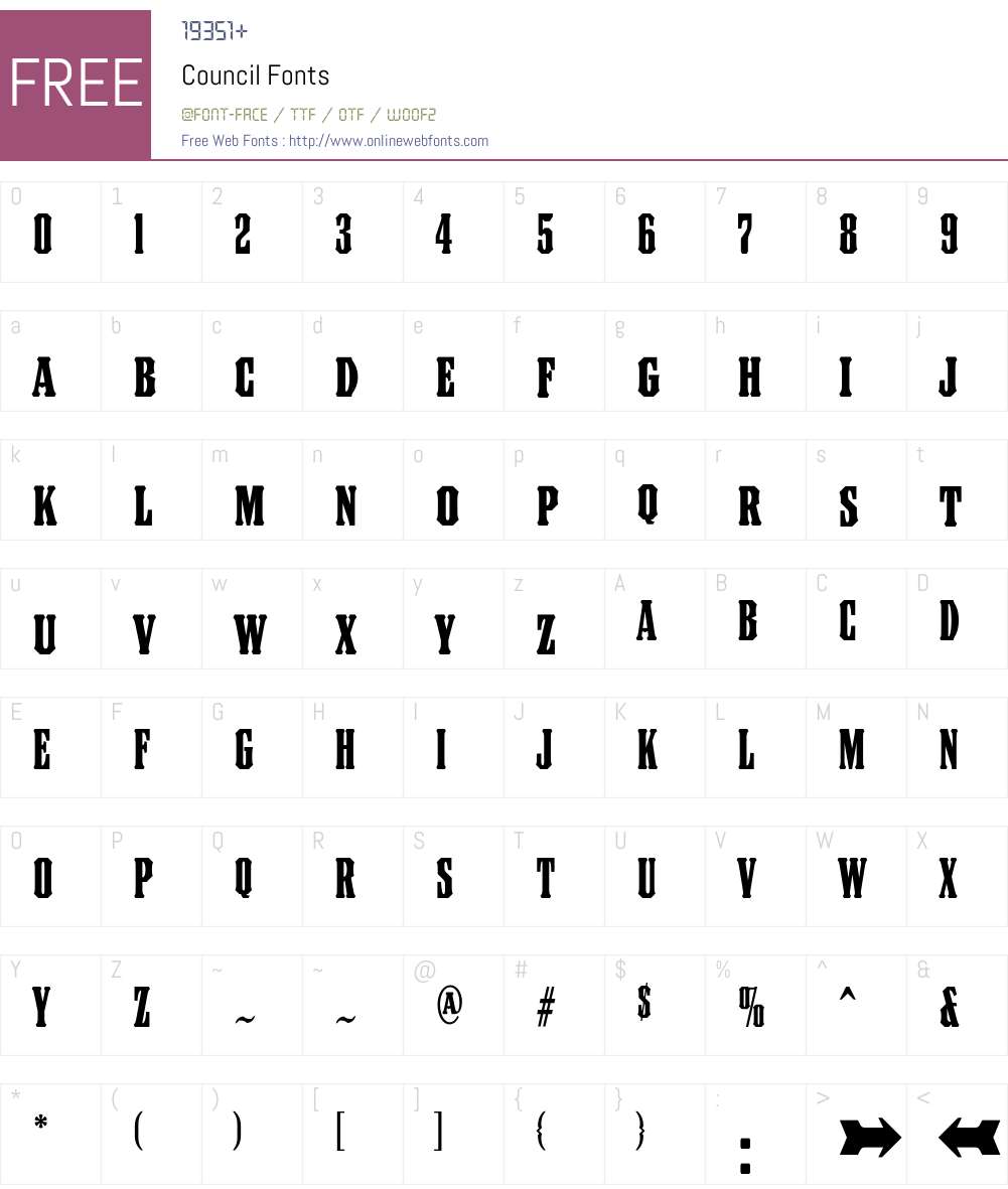 Council Font Screenshots