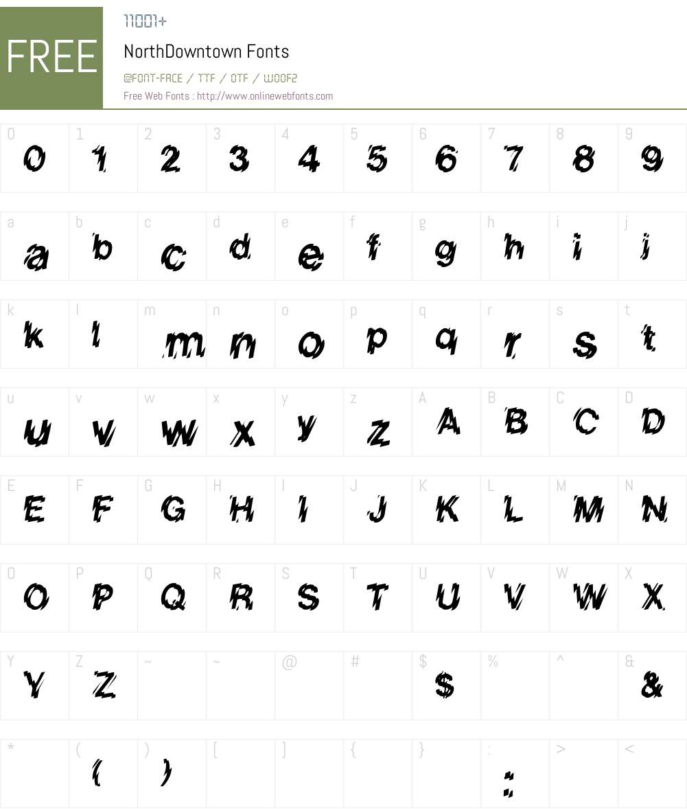 NorthDowntown Font Screenshots