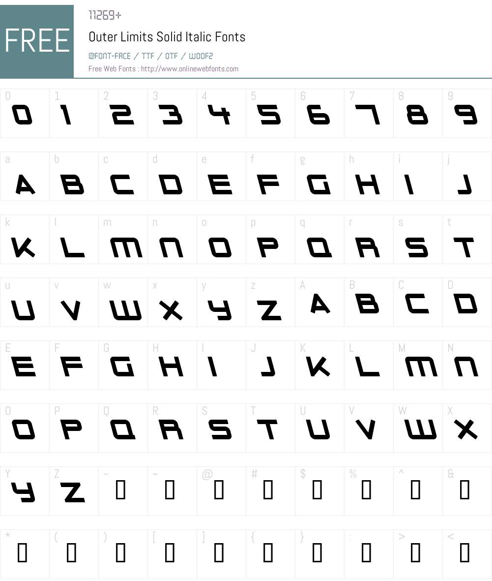 Outer Limits Solid Font Screenshots