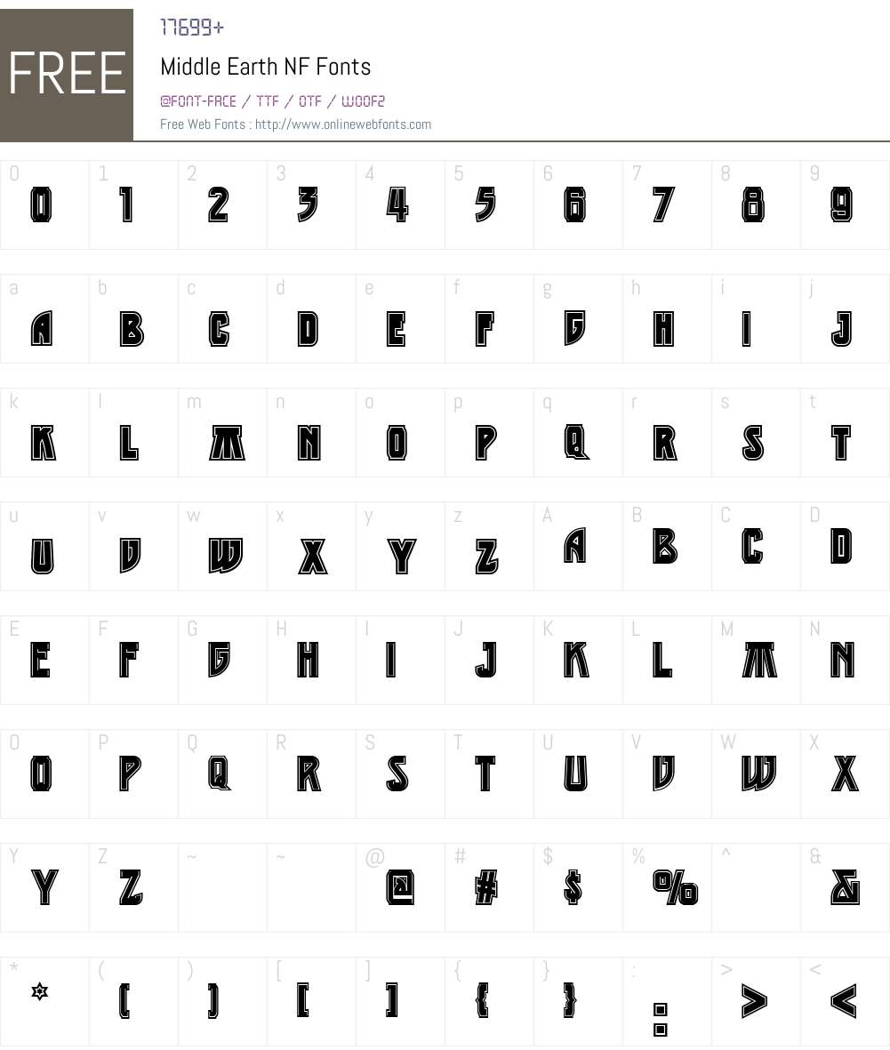 Middle Earth NF Font Screenshots