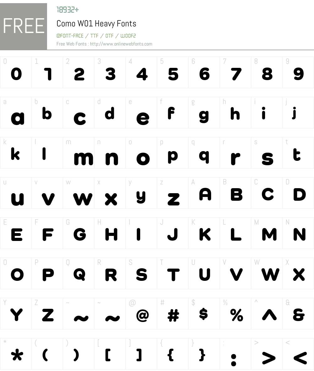 ComoW01-Heavy Font Screenshots