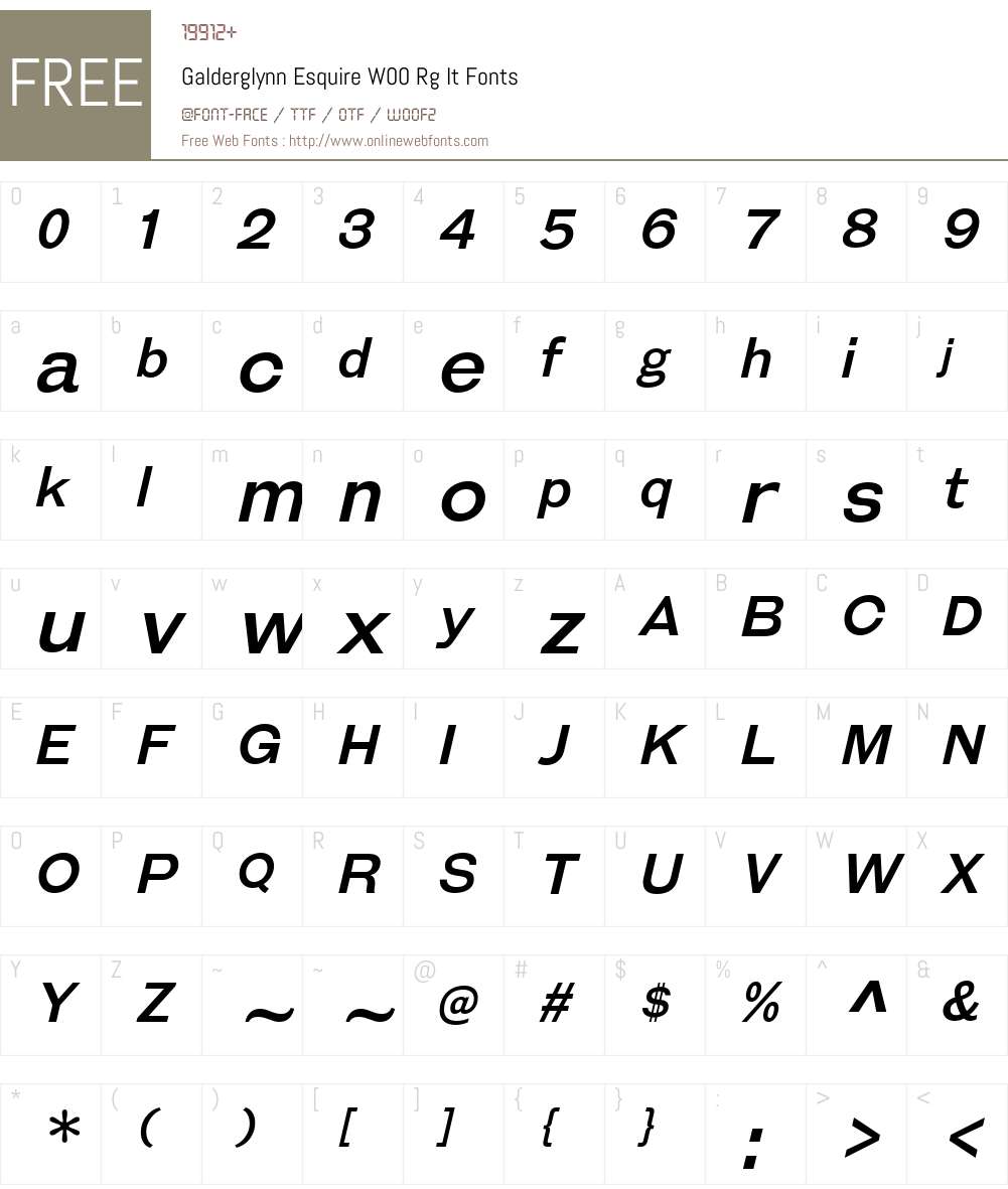 GalderglynnEsquireW00-RgIt Font Screenshots