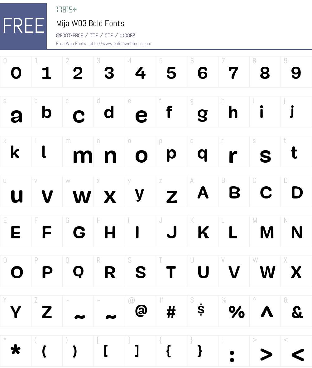 MijaW03-Bold Font Screenshots