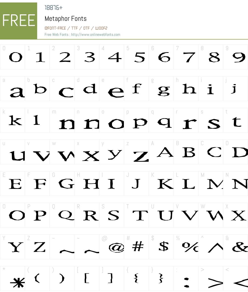 Metaphor Font Screenshots