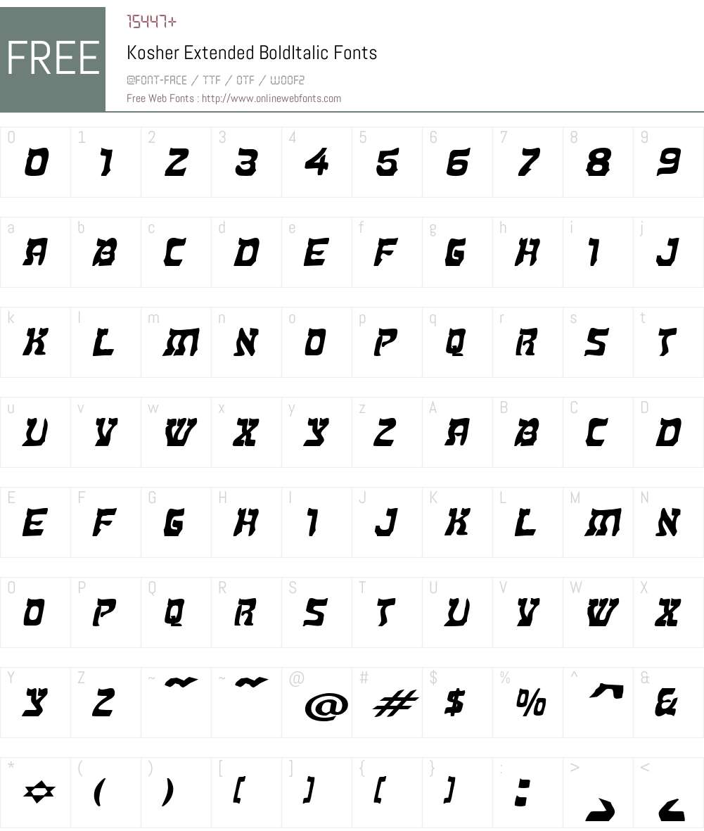 Kosher Extended Font Screenshots