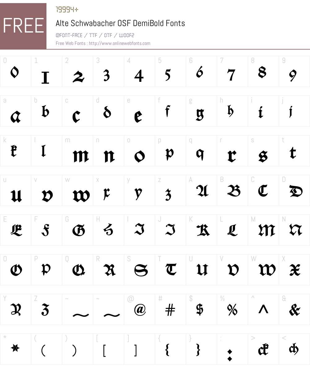 Alte Schwabacher Font Screenshots