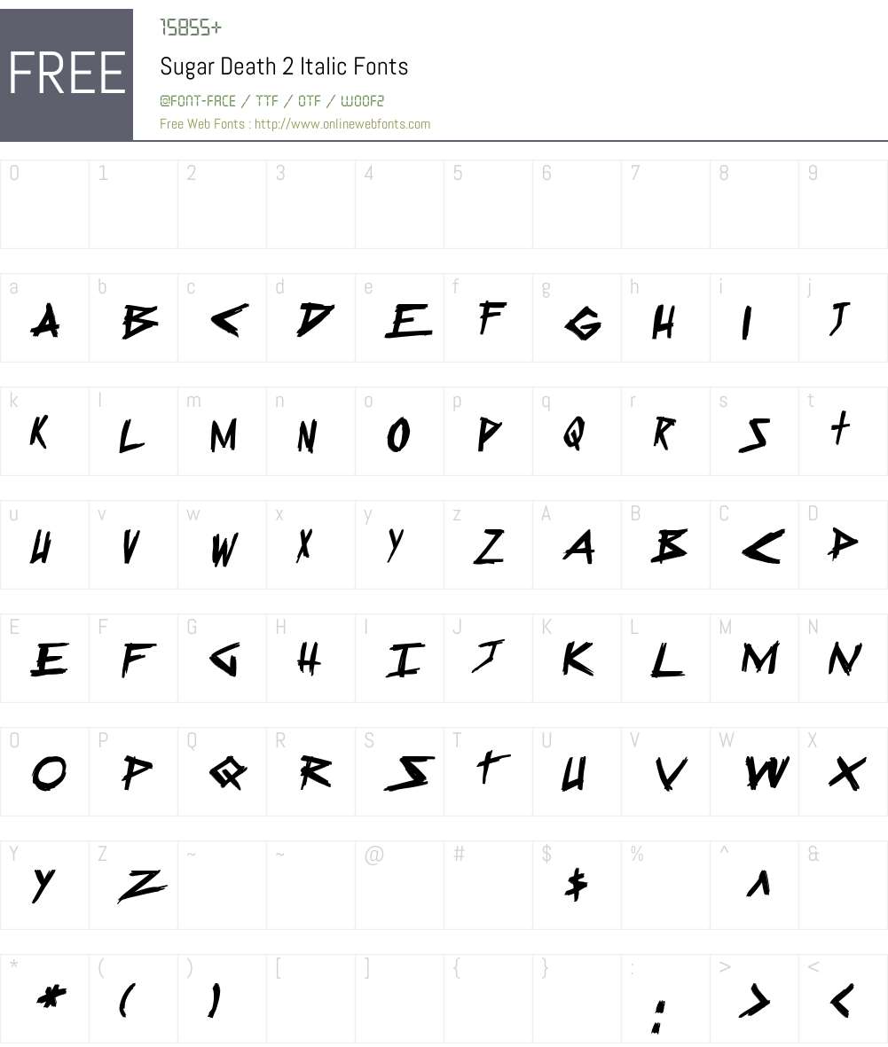 Sugar Death 2 Font Screenshots
