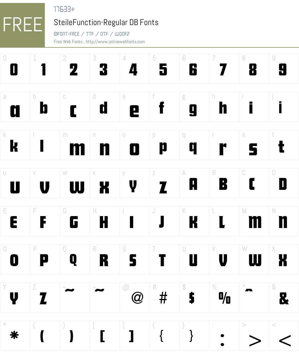 SteileFunction DB Font Screenshots