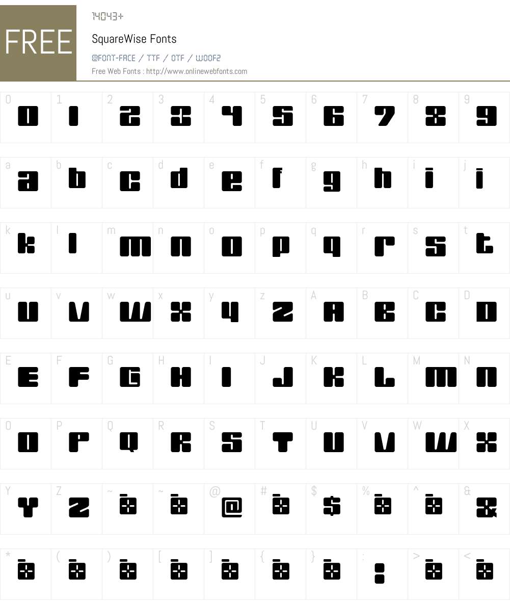 SquareWise Font Screenshots