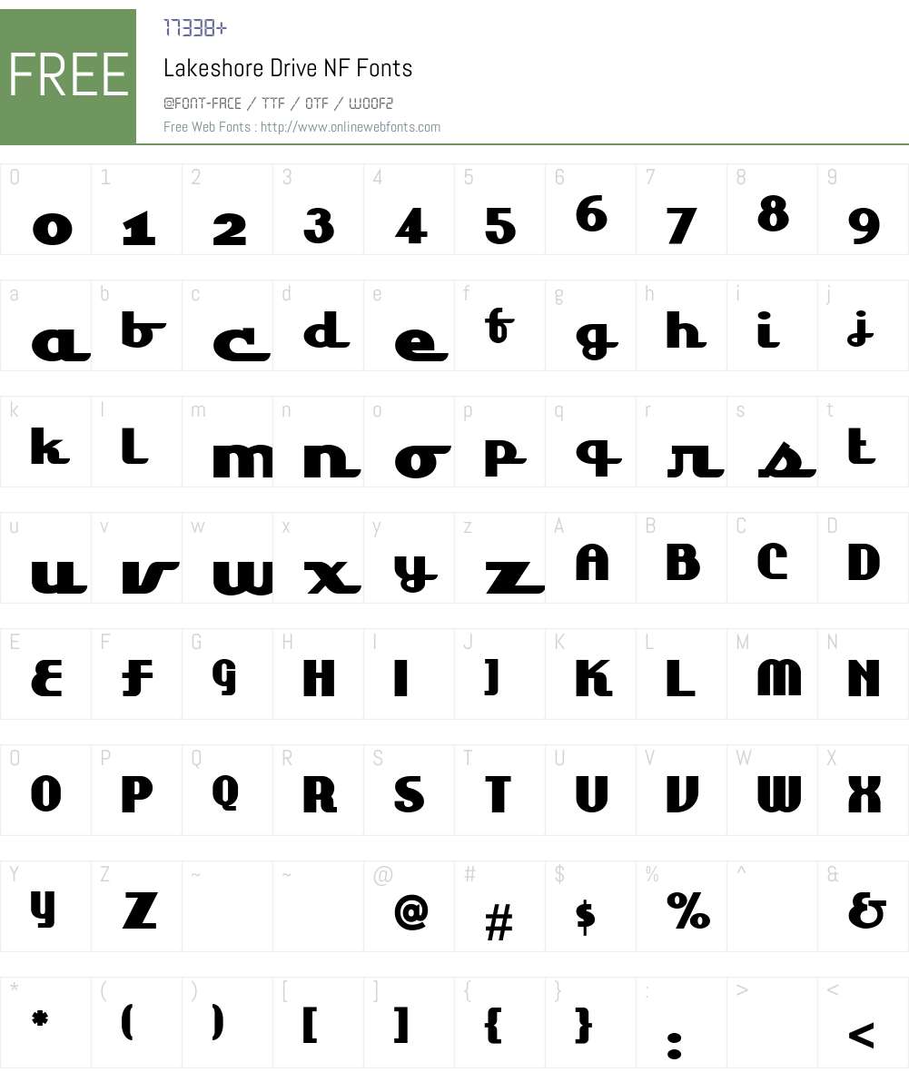 Lakeshore Drive NF Font Screenshots