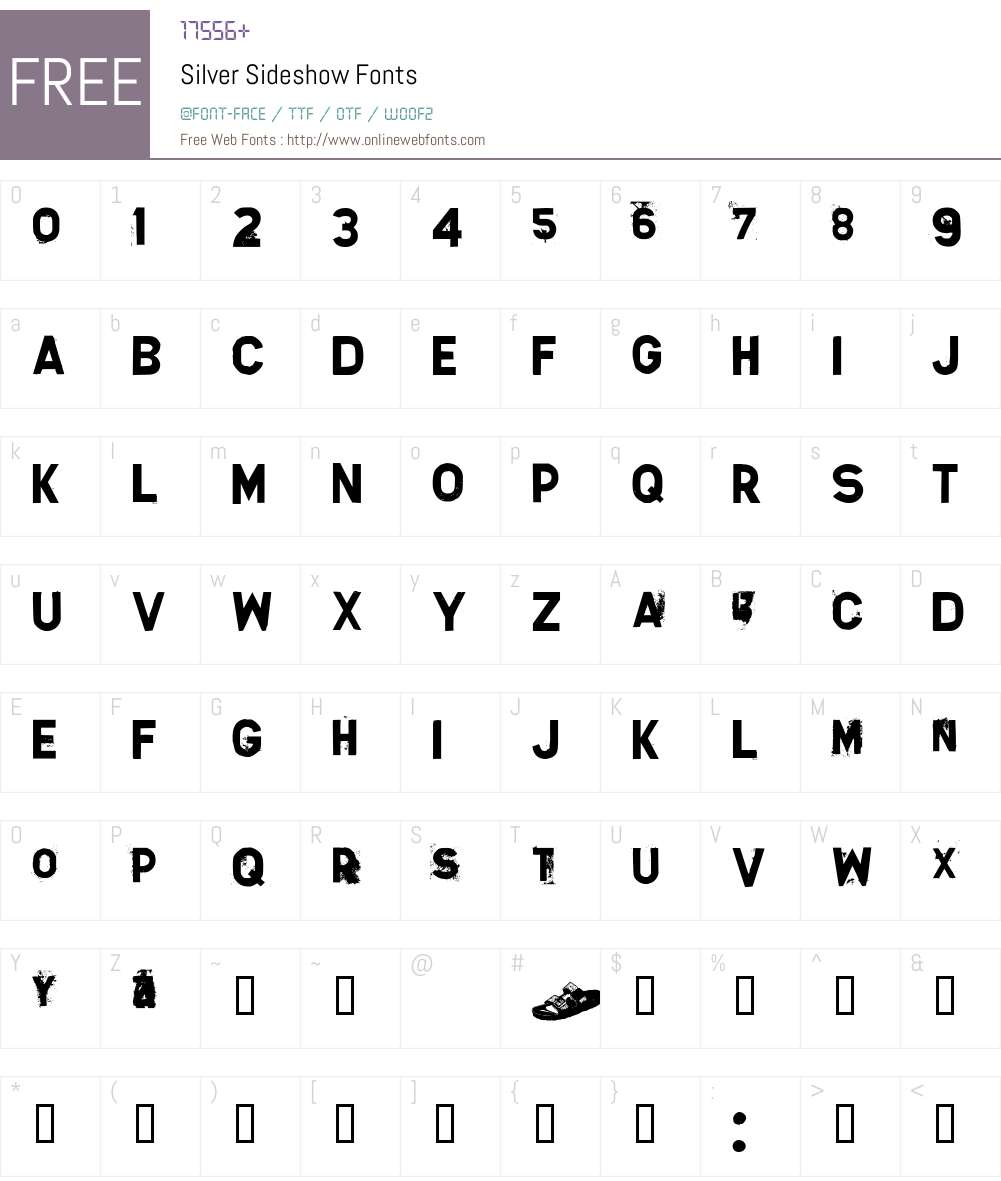 Silver Sideshow Font Screenshots