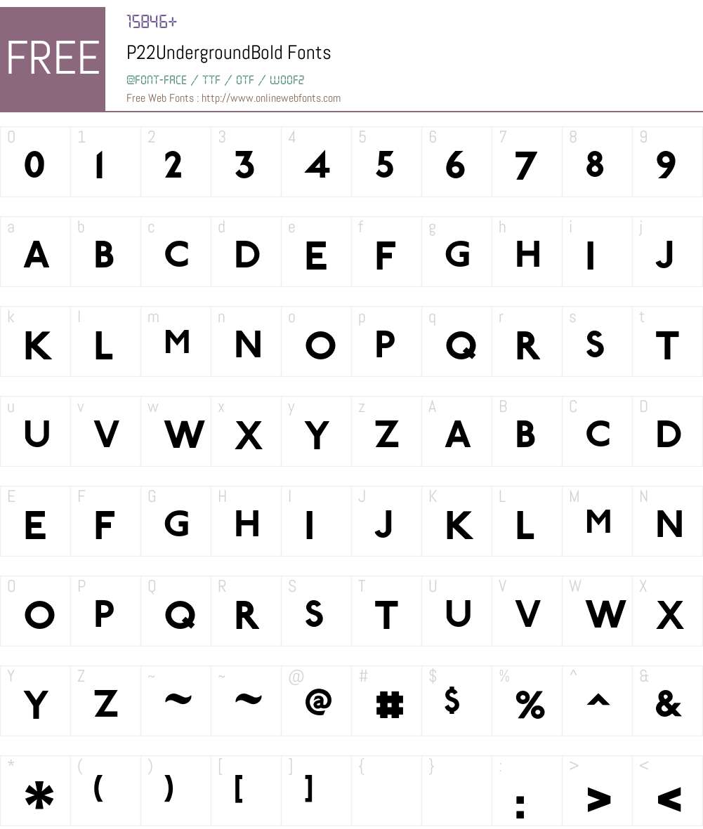 P22UndergroundBold Font Screenshots