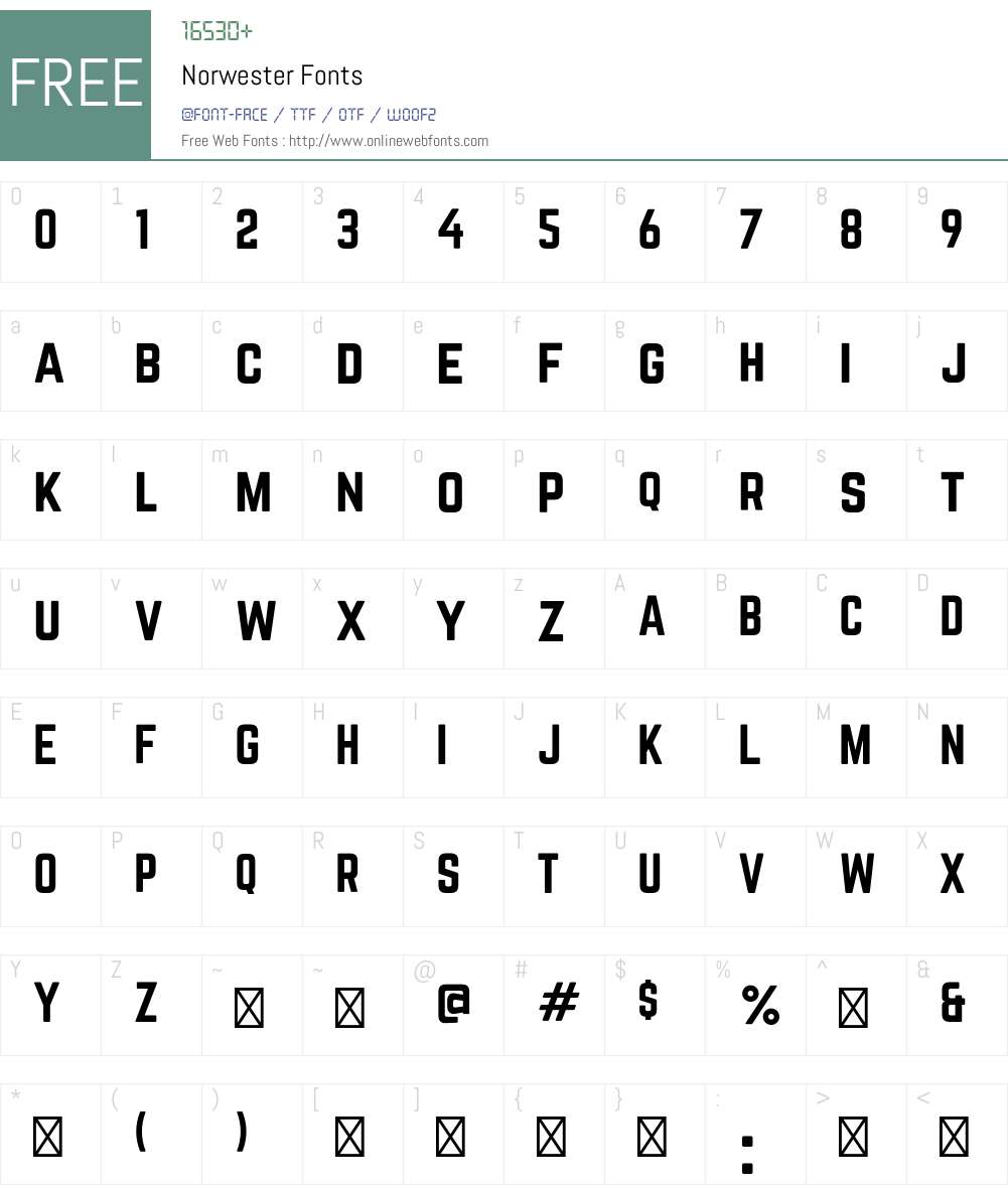 Norwester Font Screenshots