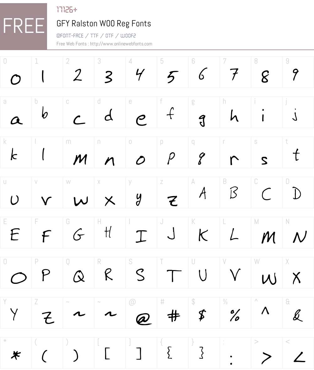GFYRalstonW00-Reg Font Screenshots