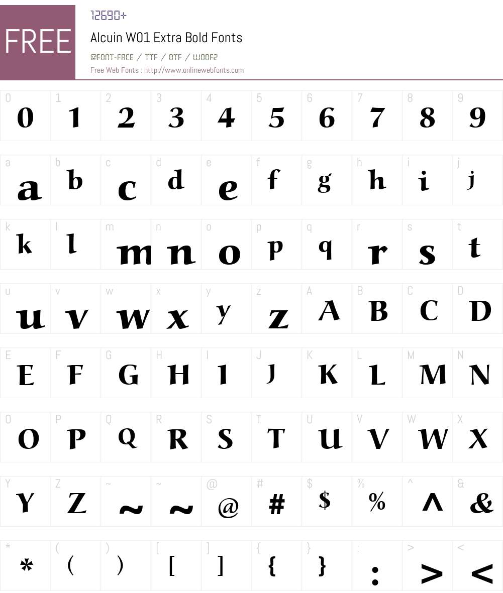 AlcuinW01-ExtraBold Font Screenshots