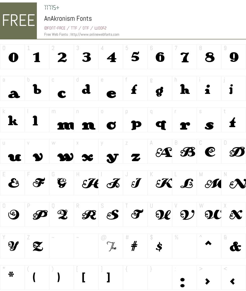 AnAkronism Font Screenshots