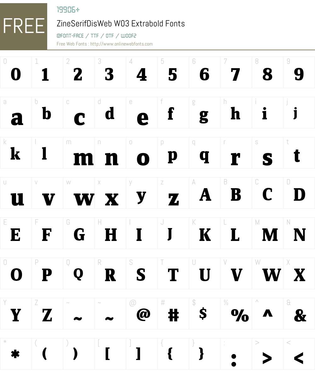 FF Zine Serif Display Font Screenshots