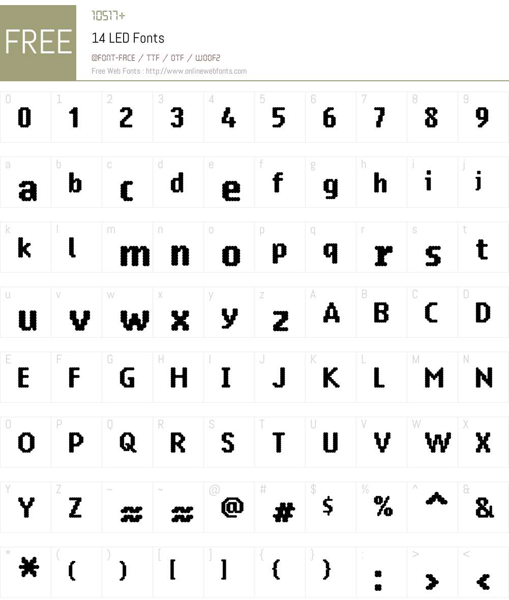 14 LED Black Font Screenshots