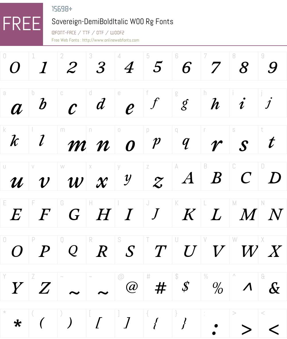 Sovereign Font Screenshots