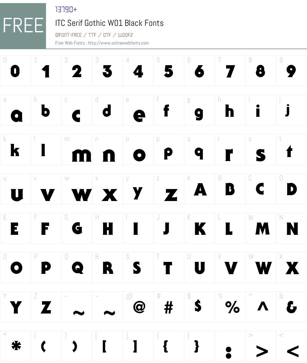 ITCSerifGothicW01-Black Font Screenshots
