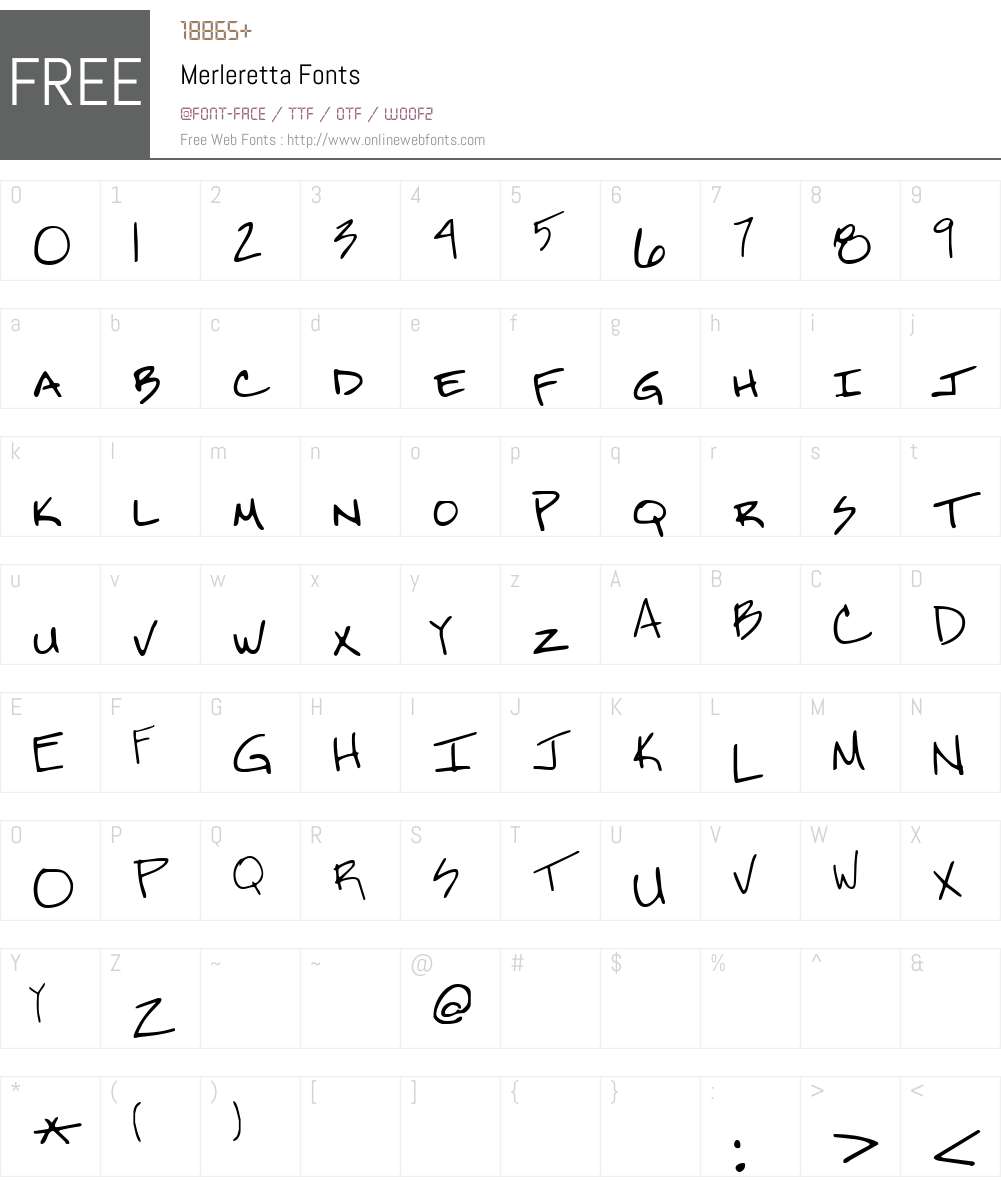 Merleretta Font Screenshots